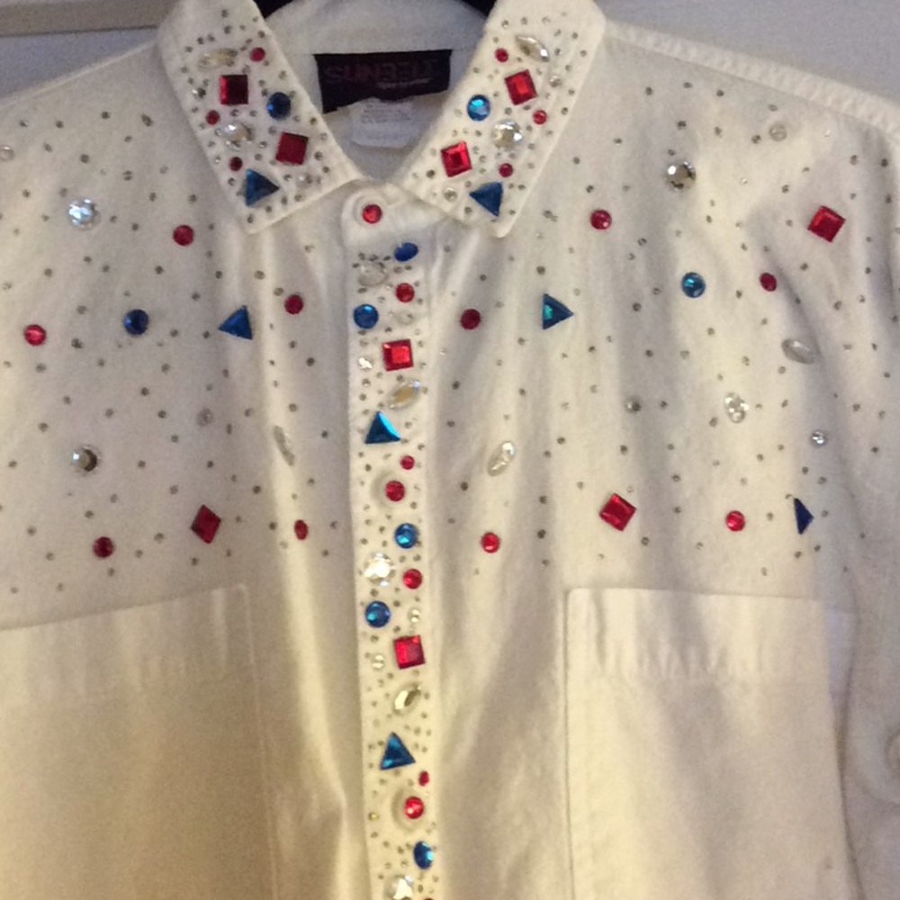 COPY - Custom Designed Jeweled Women’s Blouse - shirt, S,VTG